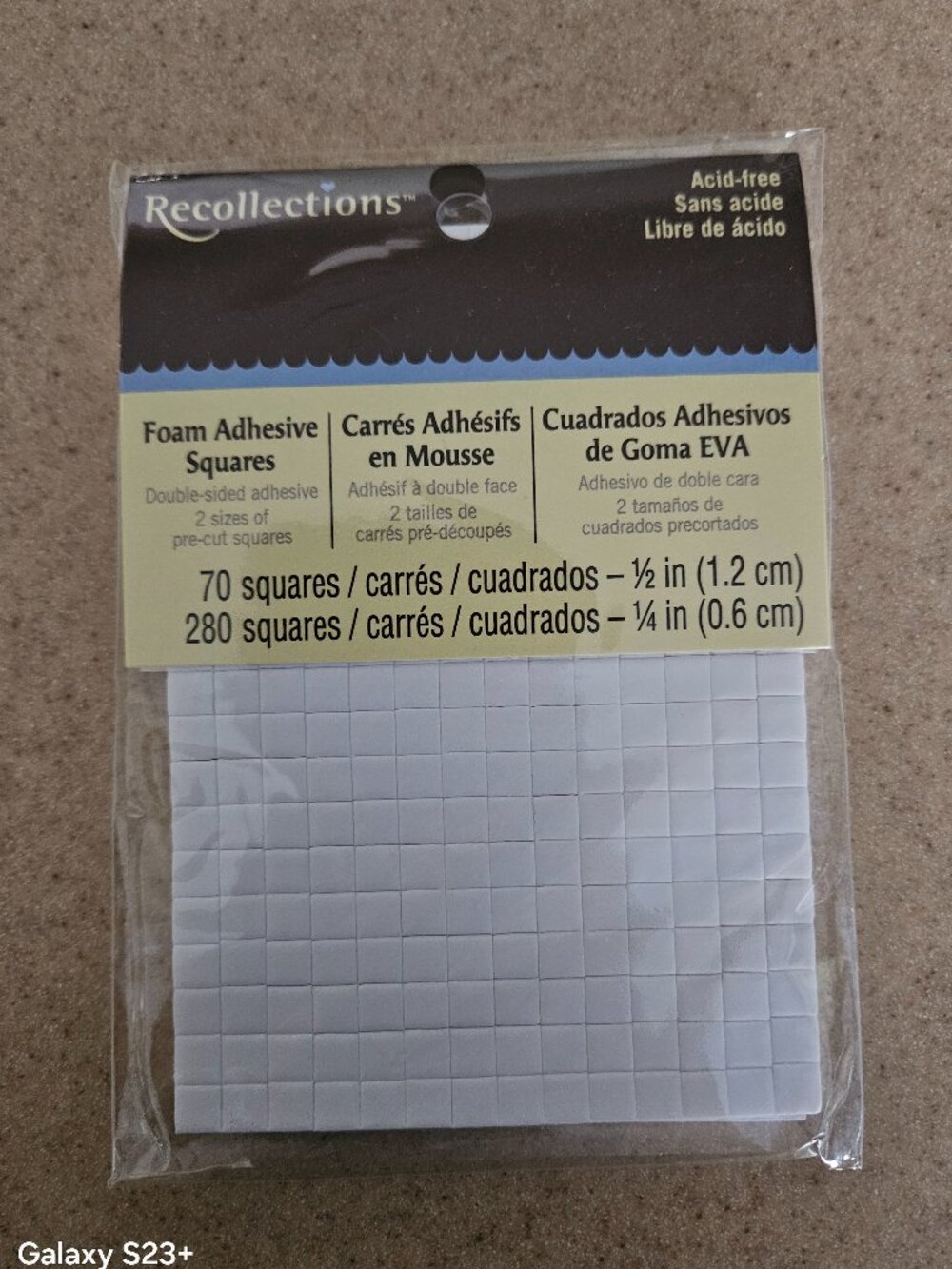 NIP RARE RECOLLECTIONS 70 MOUNTING FOAM ADHESIVE ACID FREE SQUARES SCRAPBOOKING
